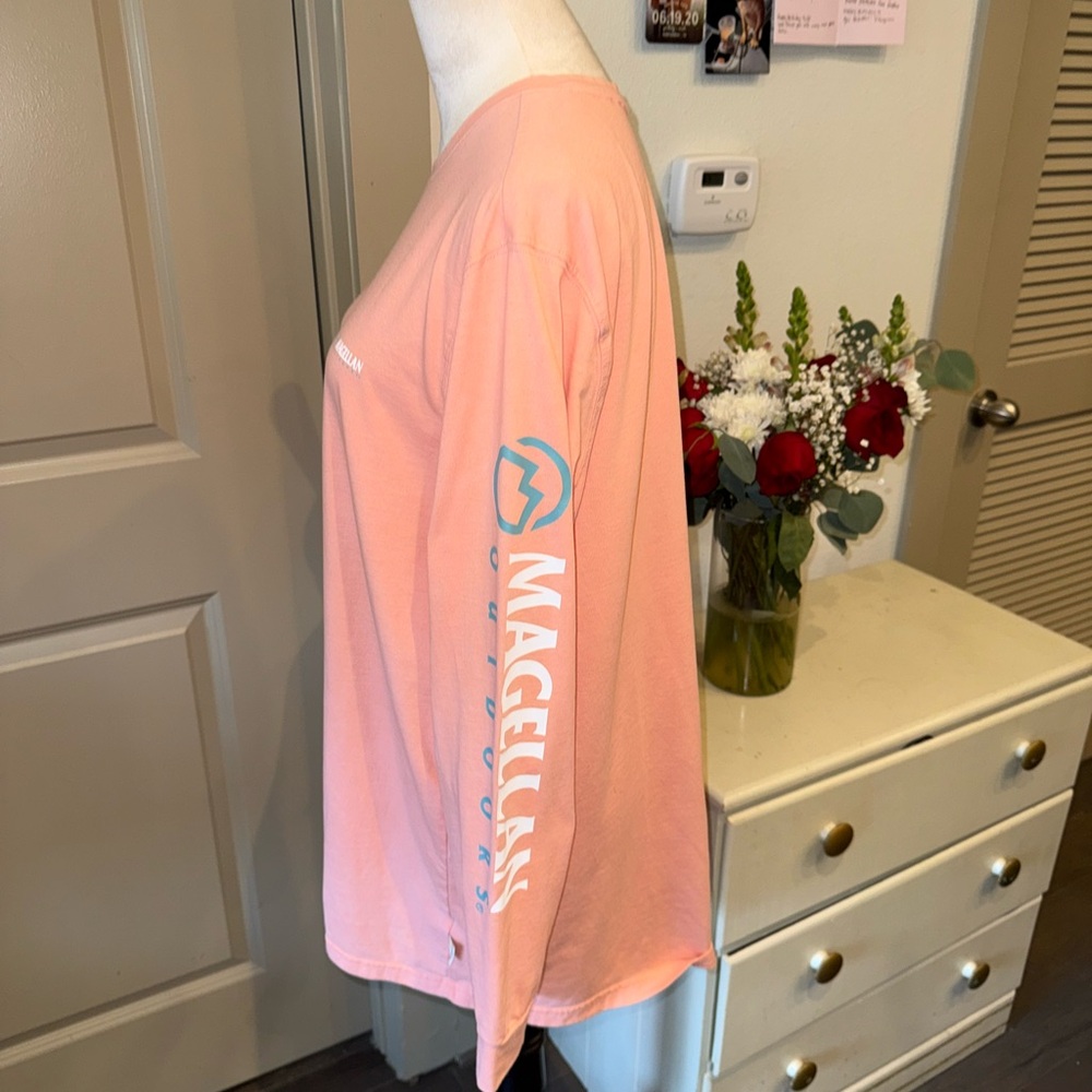 🍑 NWOT Magellan Outdoors SOFT Women's Coral Long Sleeve Tee 1X - Picture 3 of 5